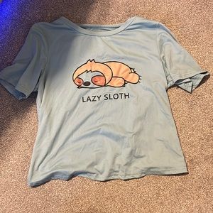 Lazy sloth pj shirt